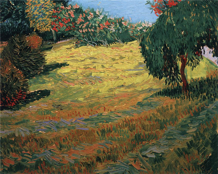 Sunny Lawn In A Public Park Van Gogh Oil Painting